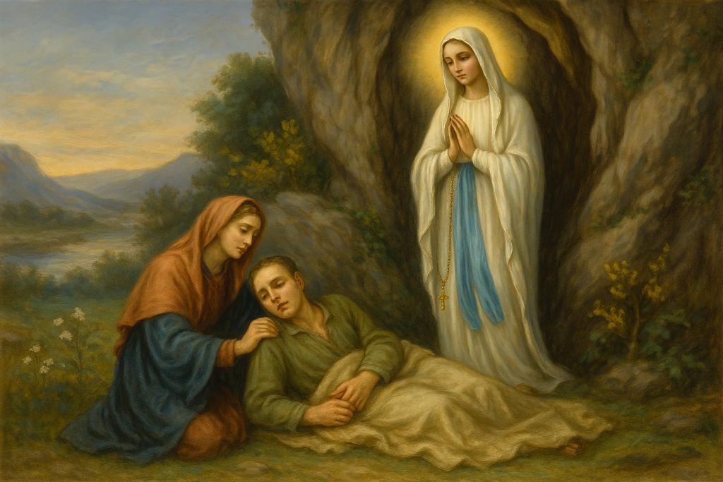Preghiera alla Madonna di Lourdes in canto liturgico per la guarigione degli gli amici malati